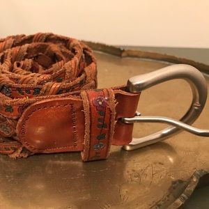 Braided leather Fossil belt. Small.